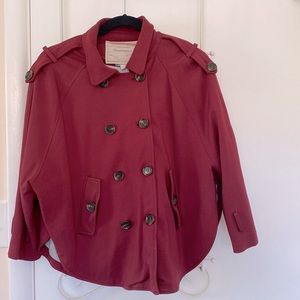 Anthropologie | Red 3/4 length crop jacket